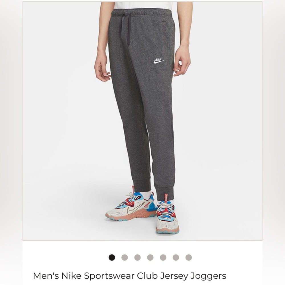 Men’s Nike Jersey Joggers Charcoal Large